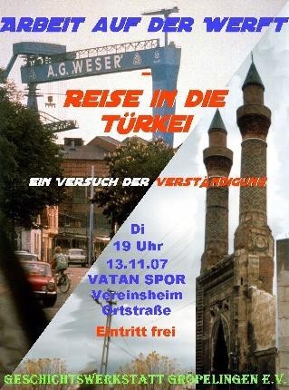 Plakat Die AG-Weser und die Türkei